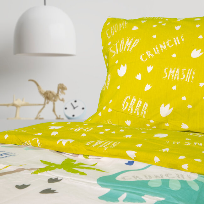Katoen kinderdekbedovertrek Dino's Roarsome - 140x220 + 60x70 cm