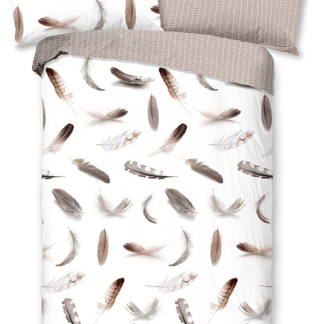 Flanel dekbedovertrek Feathers