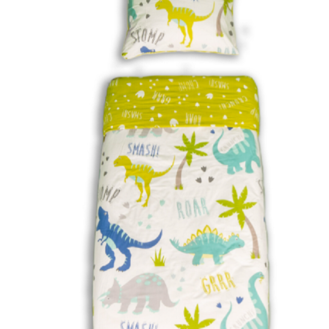 Katoen kinderdekbedovertrek Dino's Roarsome - 140x220 + 60x70 cm