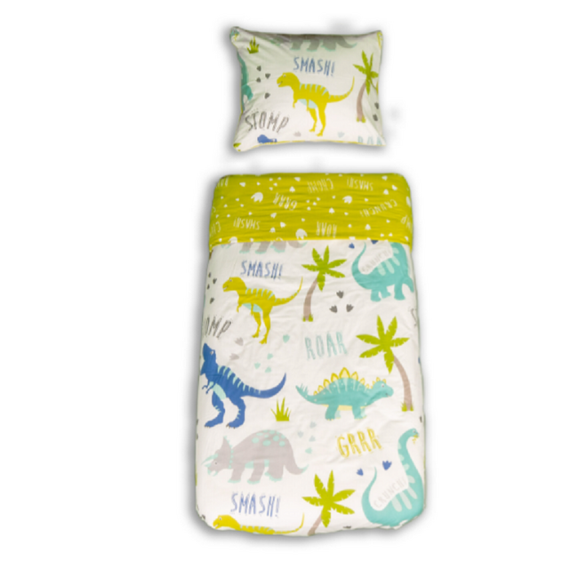 Katoen kinderdekbedovertrek Dino's Roarsome - 140x220 + 60x70 cm