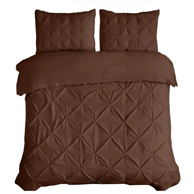 Katoen dekbedovertrek Salvador - bruin