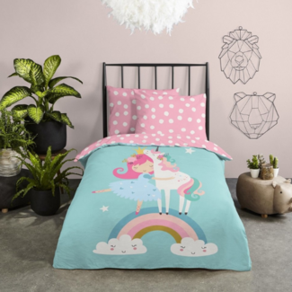 Good Morning Katoen dekbedovertrek Unicorn heaven - eenpersoons