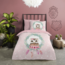 Katoen kinderdekbedovertrek uil roze - 140x220 + 60x70 cm
