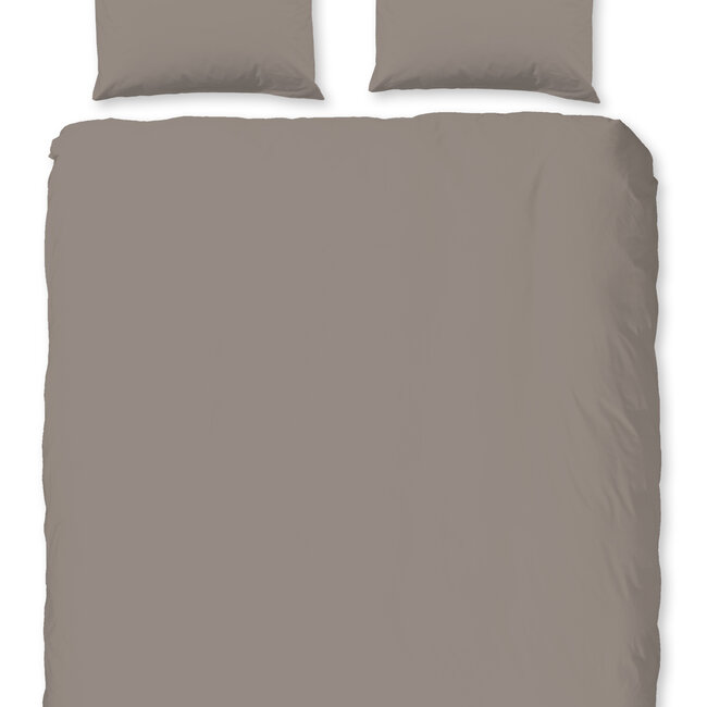 Katoensatijn dekbedovertrek uni - clay
