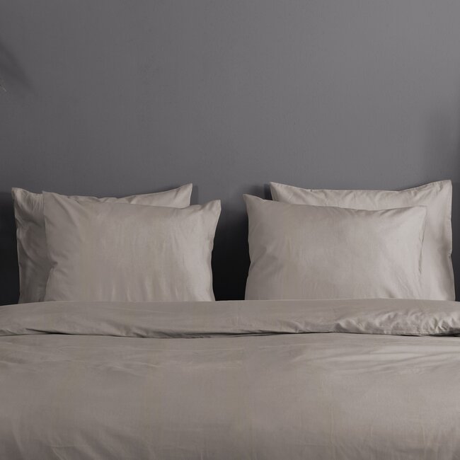 Katoensatijn dekbedovertrek uni - clay