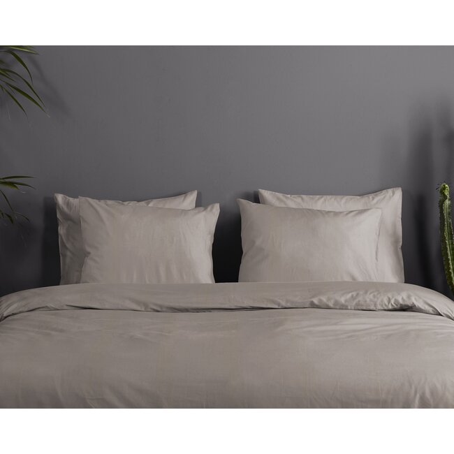 Katoensatijn dekbedovertrek uni - clay