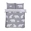 Flanel dekbedovertrek ijsberen - grijs - Lits-jumeaux (230x220 + 2st 50x75cm)