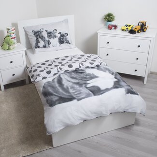 Sweet Home Katoen dekbedovertrek Bulldog puppy's - eenpersoons