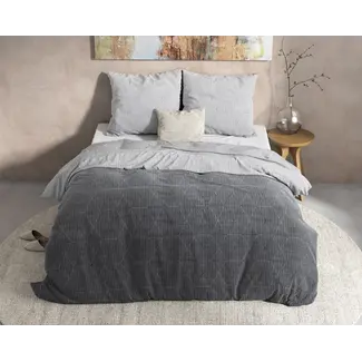 Dreamhouse Flanel dekbedovertrek Quinn - antraciet