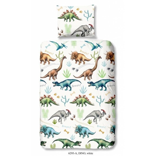 Katoen kinderdekbedovertrek Dino - 140x220 + 60x70 cm