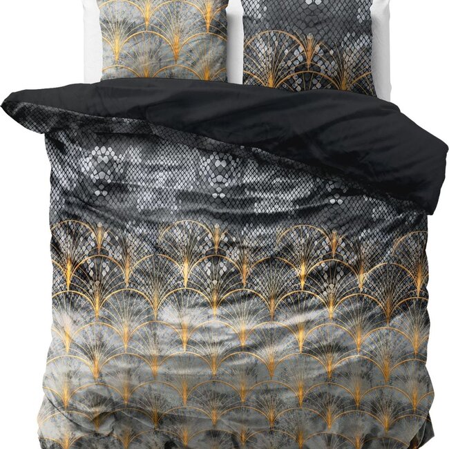 Velvet dekbedovertrek Mente grijs - signature