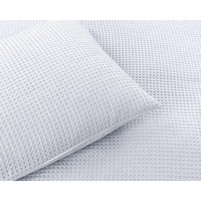 Katoen percale dekbedovertrek Waffle - wit