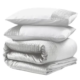 Sleeptime Dekbedovertrek velvet band  - Wit - Microvezel