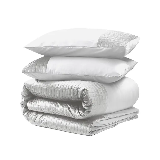 Dekbedovertrek velvet band  - Wit - Microvezel