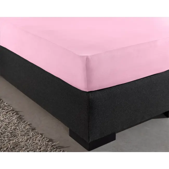 Hoeslaken - dubbel jersey - roze