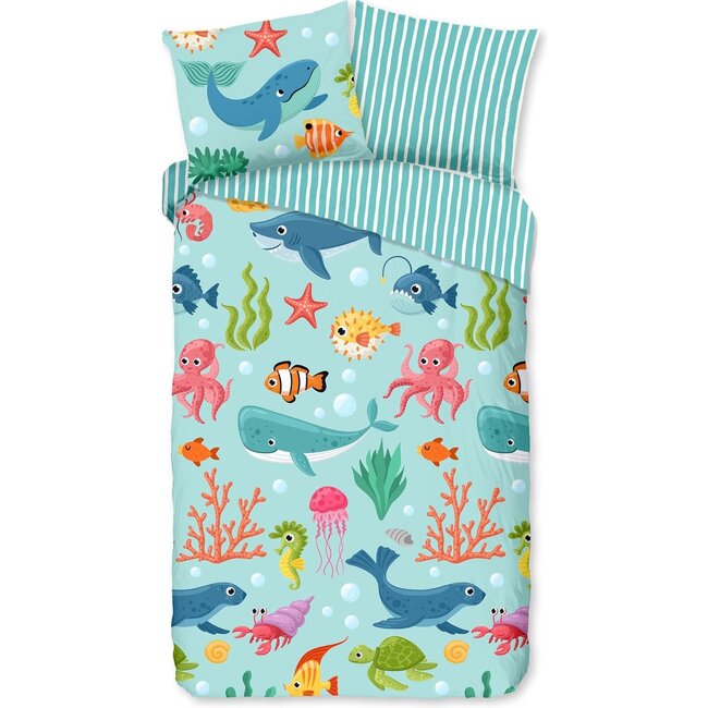 Katoen kinderdekbedovertrek Ocean - 140x220 + 60x70 cm