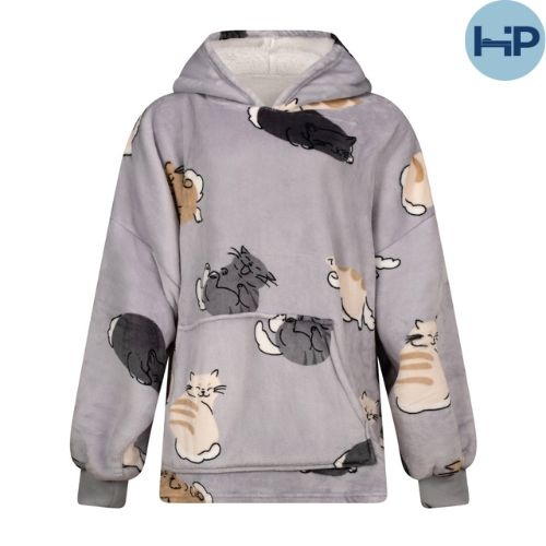 Fleece snuggle Hoodie - Cute Cats