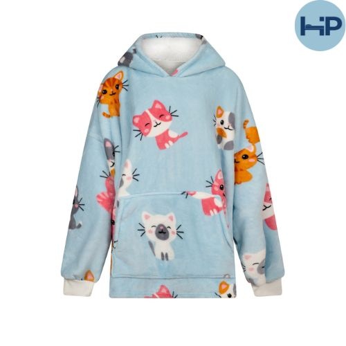 Fleece snuggle Hoodie - Kitties