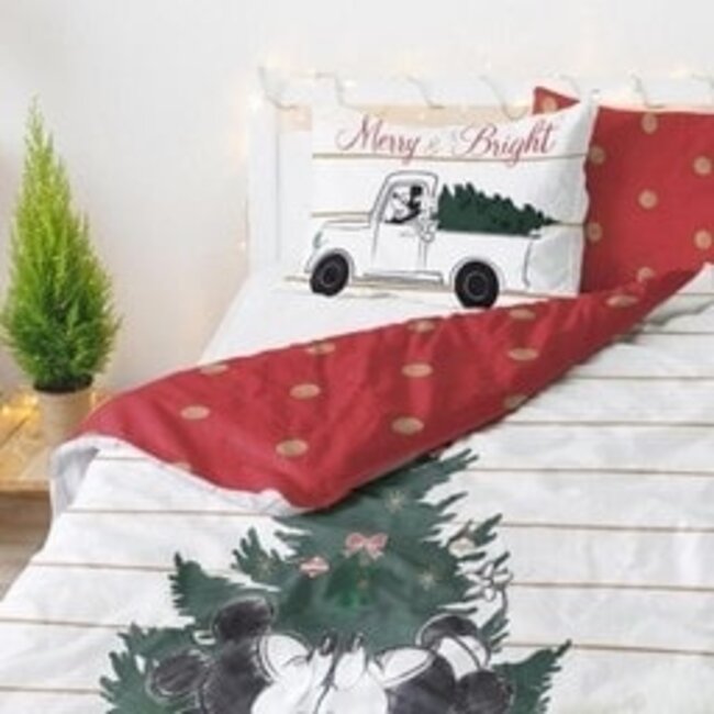 Kerst dekbedovertrek Mistletoe Kisses - 135x200 + 50x75 cm