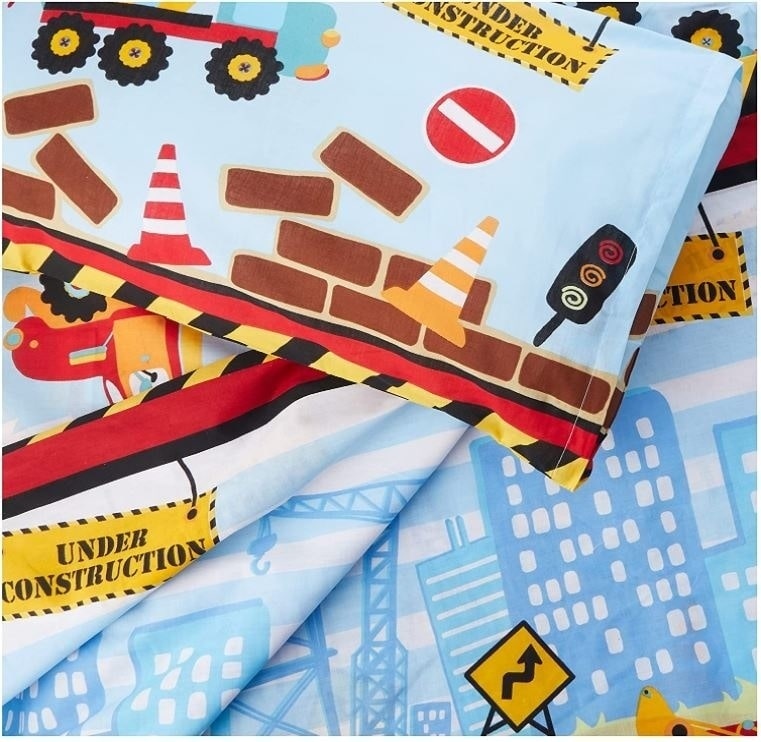 Studio Kids dekbedovertrek Under Construction - blended katoen - 120x150 + 40x60 cm