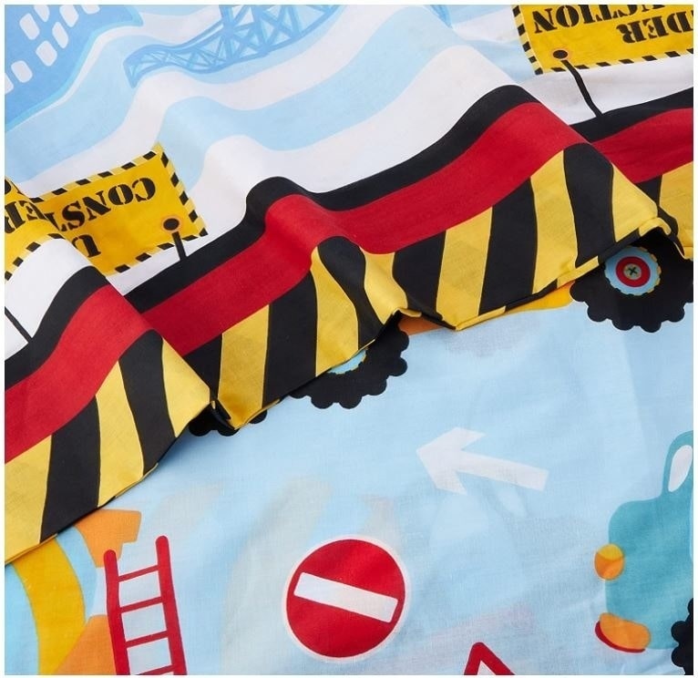 Studio Kids dekbedovertrek Under Construction - blended katoen - 120x150 + 40x60 cm