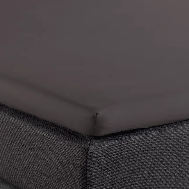 Split topper hoeslaken katoen - Antraciet