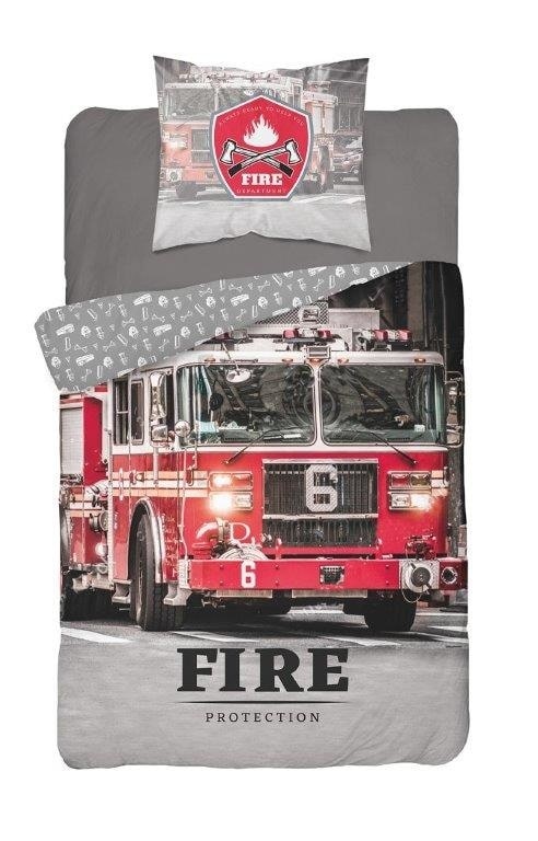 Dekbedovertrek Brandweerauto Fire protection - 140x200 + 70x80 cm - katoen