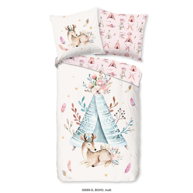 Katoen kinderdekbedovertrek Boho - 140x220 + 60x70 cm