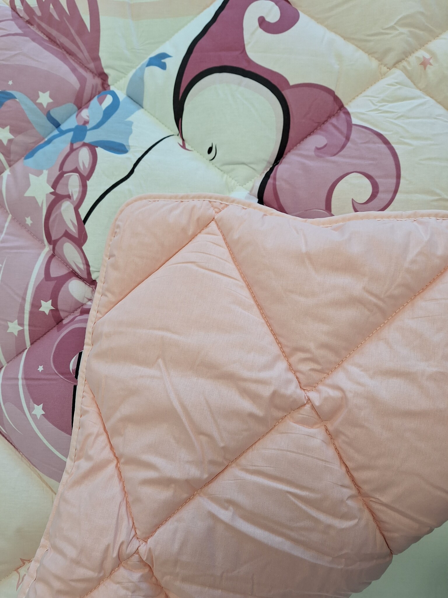 Dekbed zonder overtrek plus kussensloop - Pink dreams - katoen tijk - 140x200 + 60x70 cm