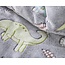 Teddy Fleece kinderdekbedovertrek - Glow in the dark - Dinosaurs - Grijs - 140x220 + 60x70 cm