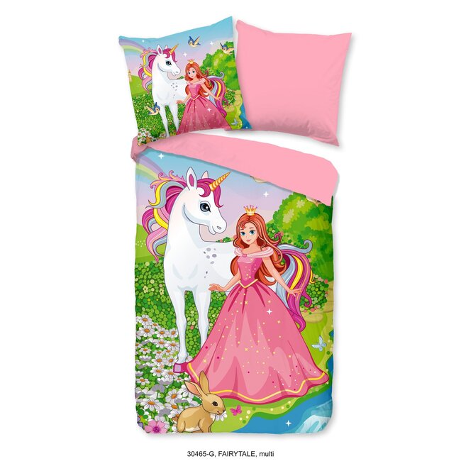 Katoen kinderdekbedovertrek Fairytale  - 140x220  + 60x70 cm