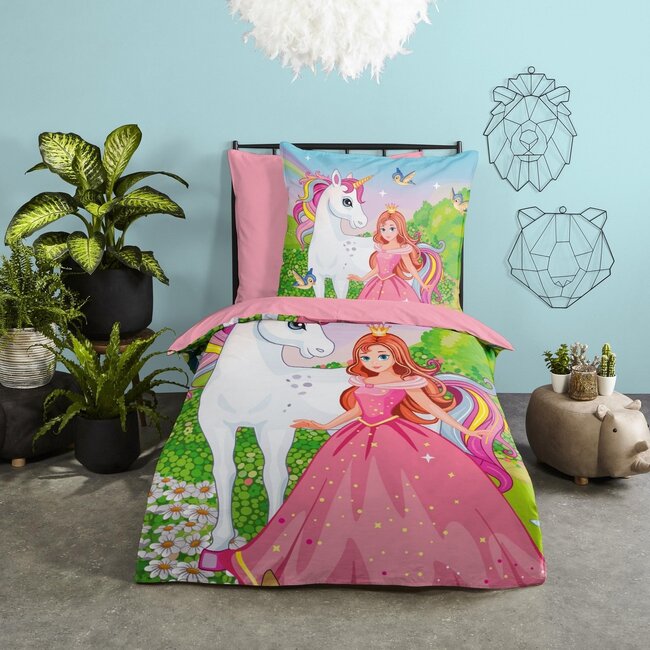 Katoen kinderdekbedovertrek Fairytale  - 140x220  + 60x70 cm