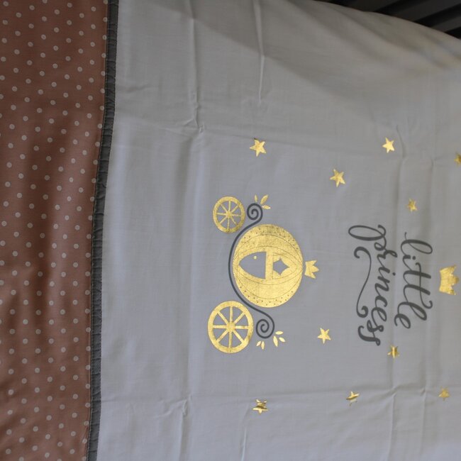 Ledikant dekbedovertrek set - Little princess - roze - katoen