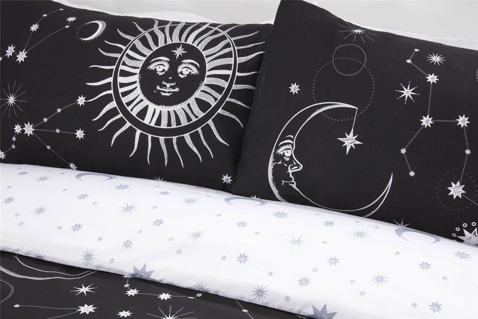 Polykatoen dekbedovertrek Celestial - zwart