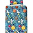 Flanel dekbedovertrek Spaceworld - blauw - 140x220 + 60x70 cm