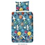 Flanel dekbedovertrek Spaceworld - blauw - 140x220 + 60x70 cm