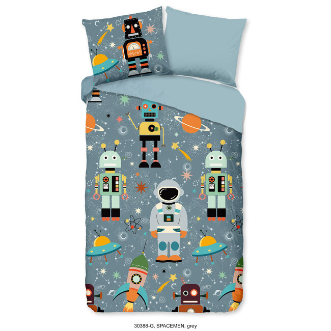 Katoen kinderdekbedovertrek Spacemen -140x220 + 60x70 cm