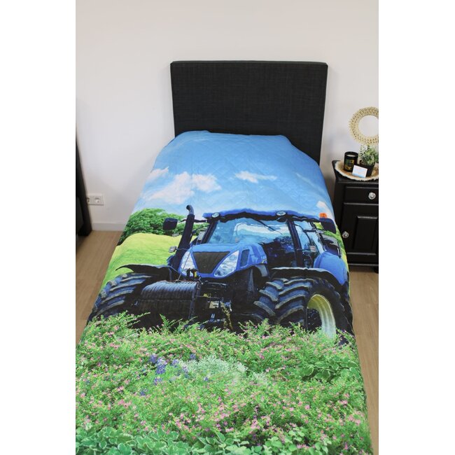 Bedsprei blauwe trekker - 170x210 cm