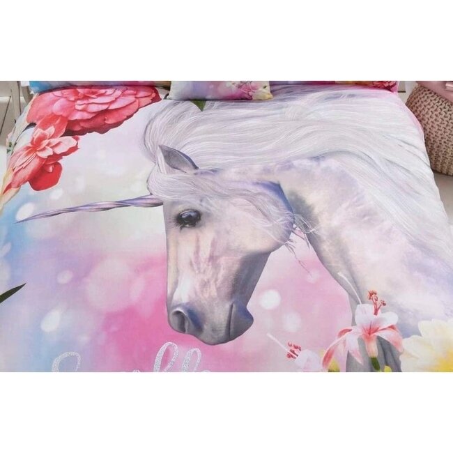 Polykatoen dekbedovertrek Sparkle & Shine Unicorn