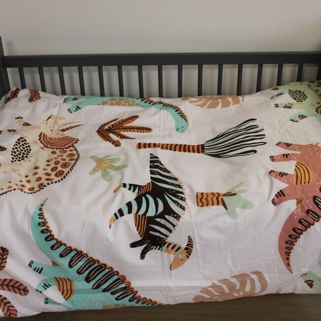 Ledikant dekbedovertrek Dino - Katoen - 100x135 + 40x60  cm