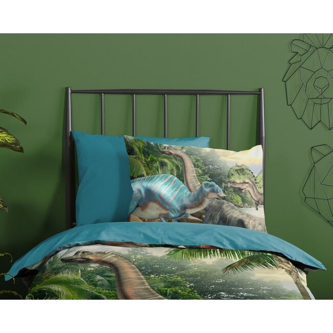 Microvezel dekbedovertrek Prehistory Dino - 140x220 + 60x70 cm