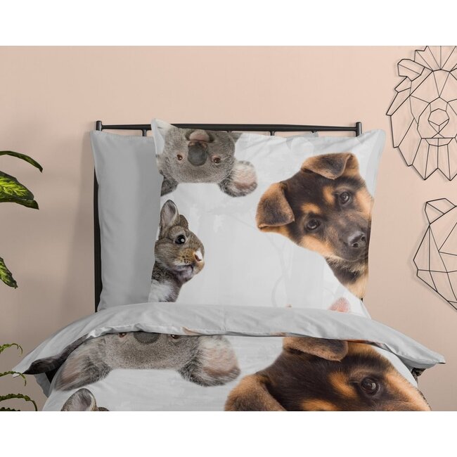 Dekbedovertrek animals - Katoen - 140x220 + 60x70 cm