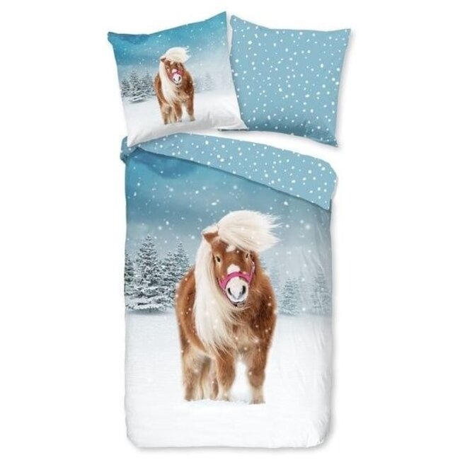 Flanel kinderdekbedovertrek sweet pony - 140x220 + 60x70 cm