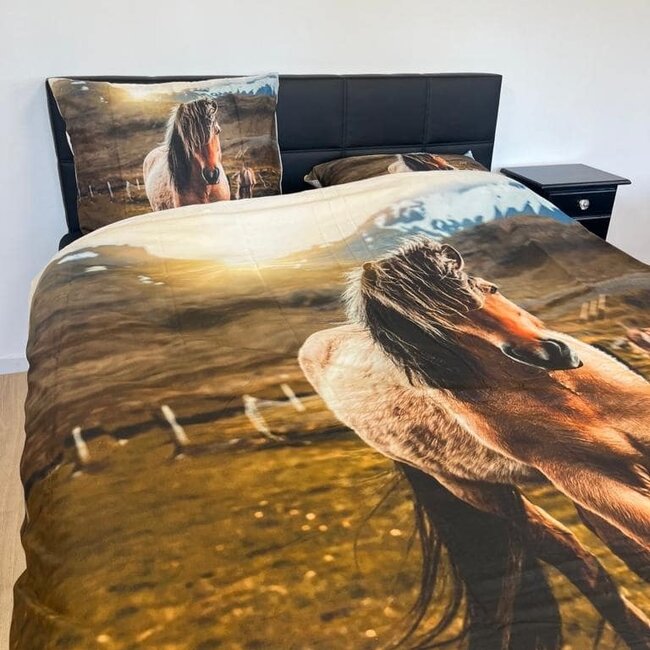 Katoen dekbedovertrek Newfoundland Pony