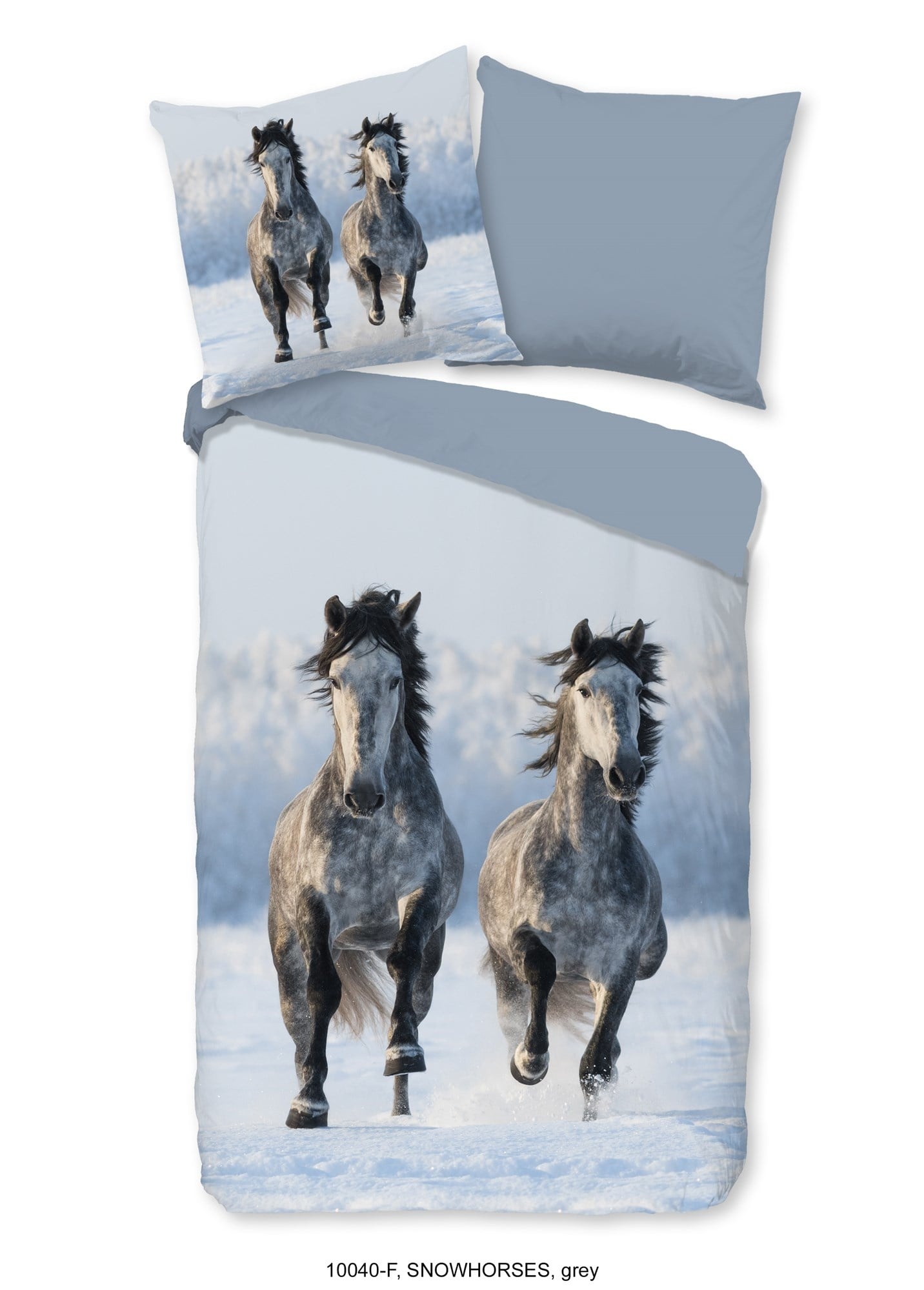 Good morning kinderdekbedovertrek snow horses - flanel - 140x220 + 60x70 cm