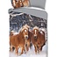 Flanel kinderdekbedovertrek pony's - 140x220 + 60x70 cm