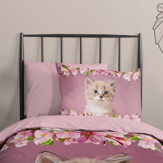 Dekbedovertrek kitten Look - Katoen - 140x220 + 60x70 cm
