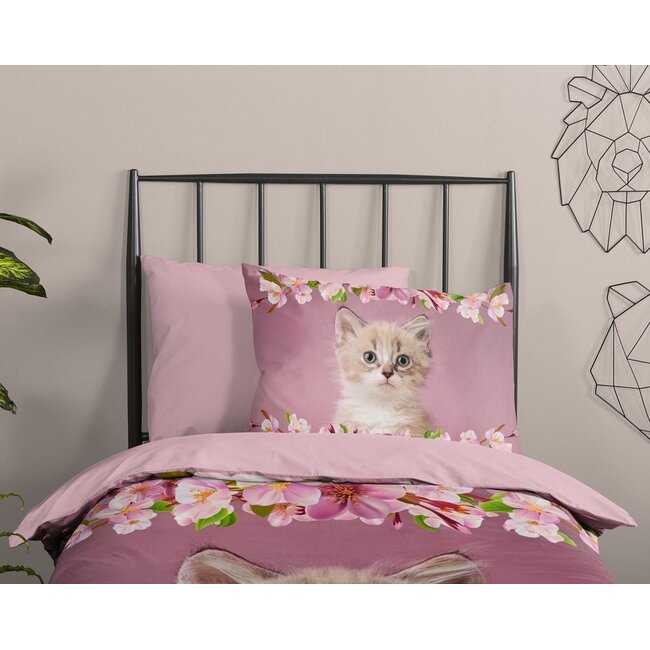 Dekbedovertrek kitten Look - Katoen - 140x220 + 60x70 cm