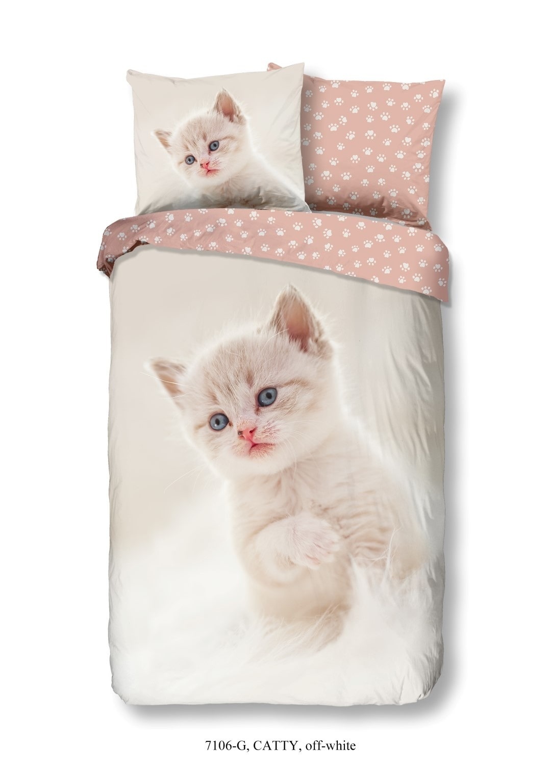 Good morning kinderdekbedovertrek kitten cute - katoen - 140x220 + 60x70 cm