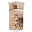 Flanel kinderdekbedovertrek Kitty kitten - 140x220 + 60x70 cm